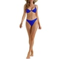 thumbnail image 2 of INSPIRAR CHIC Conjuntos de Bikini de Mujer con Halter y Aros 2 Piezas con Tirantes Ajustables y Parte Inferior Triangular Trajes de Baño Talla X-Large Azul Real, 2 of 5