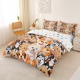 thumbnail image 2 of Homewish Kawaii Puppy Bedding,Cartoon Pet Dog Theme Duvet Cover Full,Beige,Polkadot Reversible,3 Pieces,1 Duvet Cover and 2 Pillowcases, 2 of 6