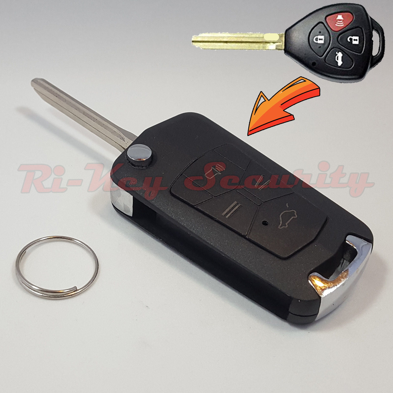 New Flip Key Modified Case Shell For Toyota and Scion Remote Key 4 ...
