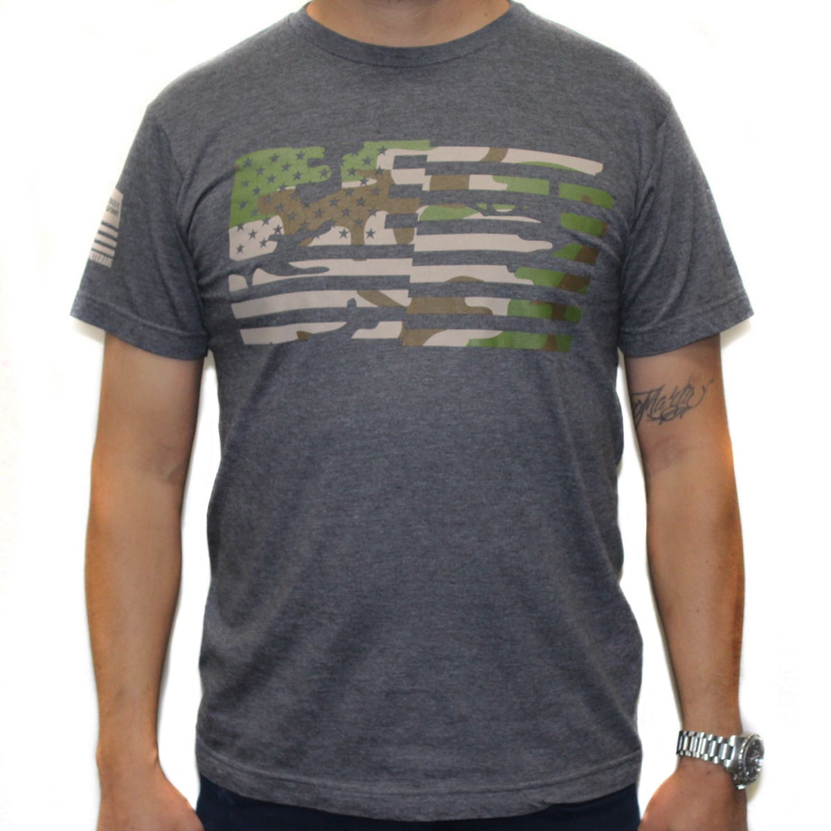 Rags of Honor All Gender Patriotic Camo Wave USA Flag Graphic Tee Shirt, Men's Sizes S-5XL