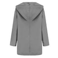 thumbnail image 4 of Women's Wool Blend Pea Coat Single Breasted Trench Coats Spring Fall Casual Lightweight Jackets Overcoat Gray 3XL, 4 of 9