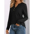 thumbnail image 3 of DAKIMOE Womens Tops Long Sleeve Shirts Spring Fall Fashion Clothes Henley Dressy Casual Blouses, 3 of 6