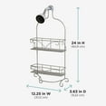 Satin Nickel Shower Caddy with 2 Shelves, Zenna Home Scroll overtheShowerhead