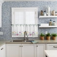 thumbnail image 3 of Floral Tier Curtains - 2 Panels Rod Pocket Valance Curtains Half Window Curtain Tiers for Bathroom Kitchen Cabinet Rod Pocket, Colorful Flowers Butterflies Eucalyptus Leaves, 3 of 5