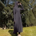 thumbnail image 2 of Kmdttou Sunscreen Coat for Women New Solid Color Long Sleeve Hooded Trousers Sun Protection Clothing, 2 of 8