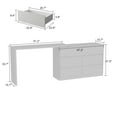thumbnail image 6 of OxyLife Uptown Adult Desks, Single Piece with Dresser, 47.2 x 51.2 in, White, 1 Count, 1 Pack, 6 of 9