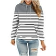 thumbnail image 2 of AGWOLF Women's Striped Hoodies Y2K Long Sleeve Drawstring Sweatshirts Trendy Color Block Pullover, 2 of 5