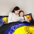 thumbnail image 4 of Homewish Boys Ball Game 7pcs Bedding Comforter Set,Tennis Sport Theme Queen Bedding Sets,Yellow Orange Black Queen Sheet Sets For Boys Kids,Breathable Home Decor Reversible, 4 of 8