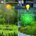 thumbnail image 2 of Solar Garden Lights Outdoor, 2 Pack 120 LED Twinkling Firework Lights Decorative with 2 Modes, Outdoor Waterproof Solar Starburst Light for Outside Yard Pathway Garden Decor, Green, 2 of 11