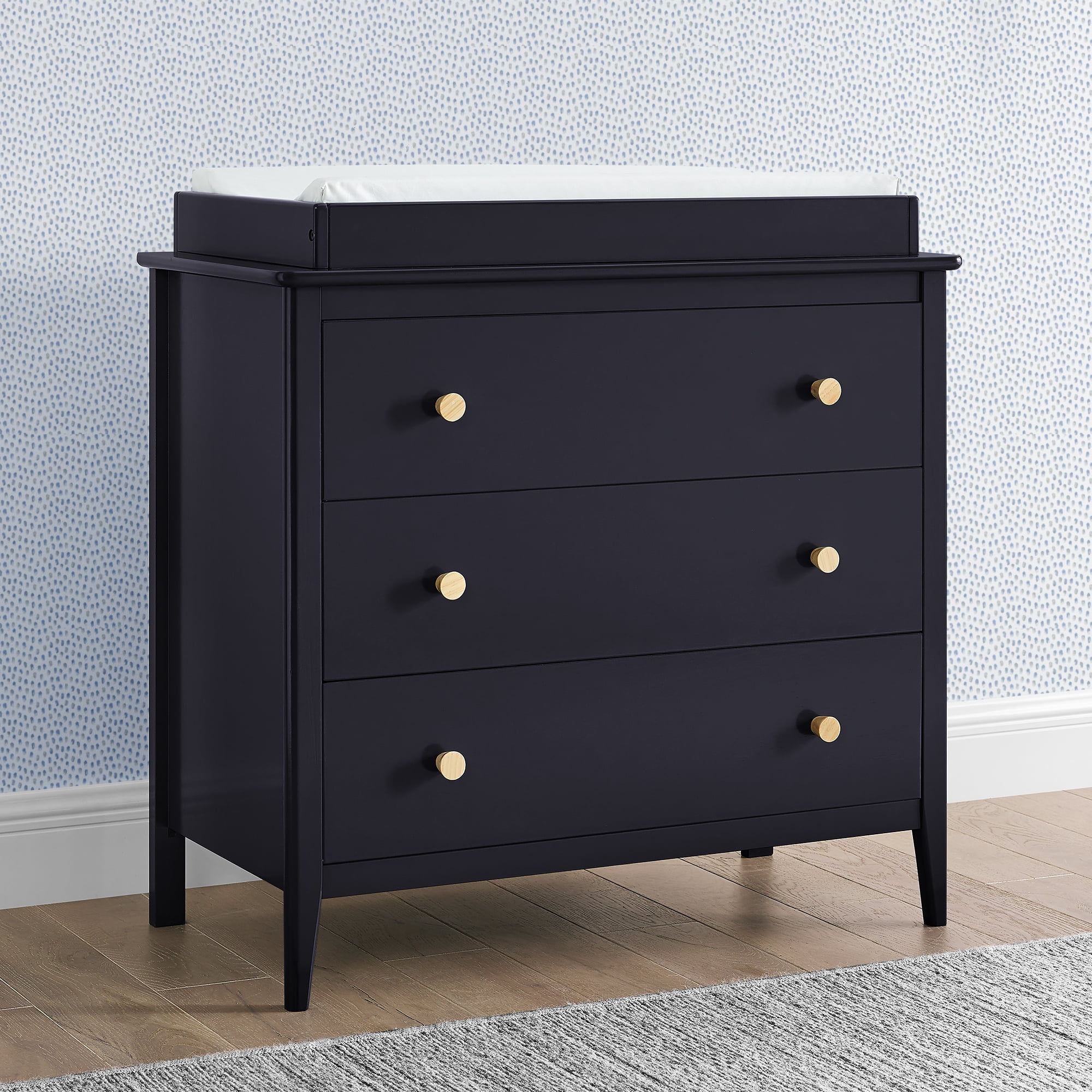 Delta Children Wood Changing Top #W100810, Greenguard Gold Certified, Charcoal Grey