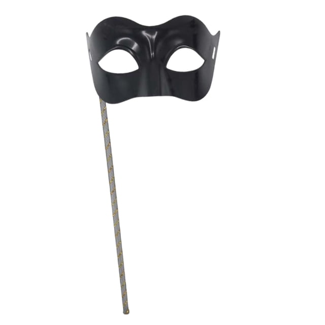 Máscara de de Halloween, accesorio de disfraz, máscara facial de fiesta versátil con palos para decoración de carnaval, disfraz de Mardi negro