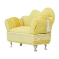 thumbnail image 3 of Mini silla en miniatura franela suave muebles para casa de muñecas decoración caja de almacenamiento de joyería amarillo crema ANGGREK  Otros, 3 of 8