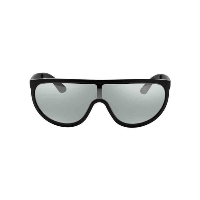 lente de sol jimmy jimmy choo hugo/s 003/t4 99mm negro, vista frontal centrada de montura completa estilo piloto con puente recto y patillas anchas, lentes espejadas gris claro, talla 99 mm; también suele usarse como gafas de sol mujer para un look de moda.