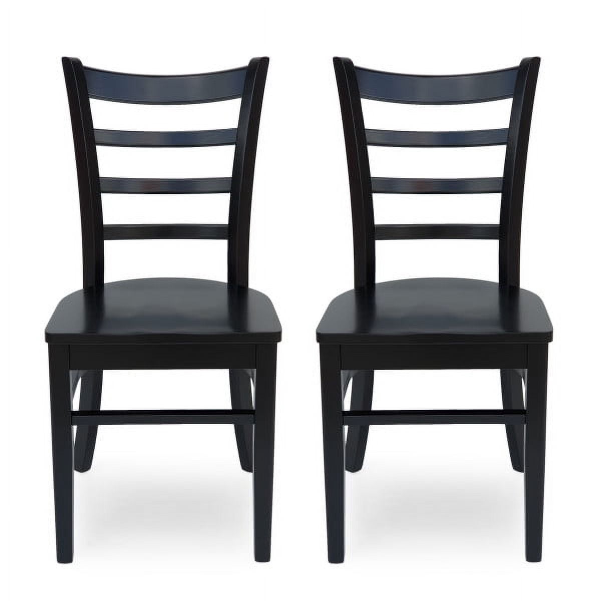Noble House Stanton Indoor Rubberwood Dining Chairs, Set of 2, Matte black, Matte black