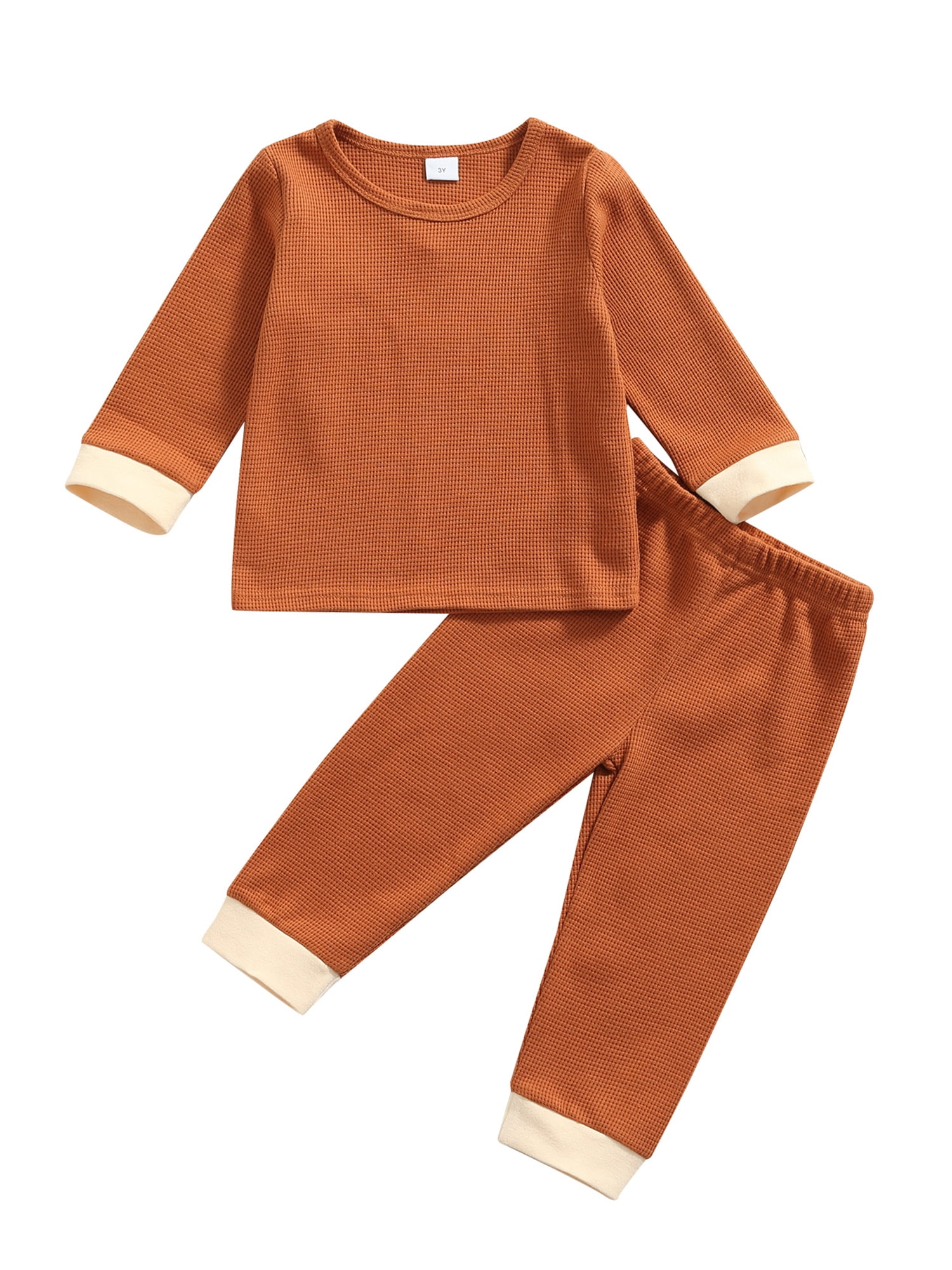 Seyurigaoka Casual Color Block Long Sleeve Round Neck Sweatshirt + Pants