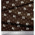 thumbnail image 3 of Soimoi Brown Moss Georgette Fabric Bow & Diamond Geometric Fabric Prints By Yard 42 Inch Wide, 3 of 3