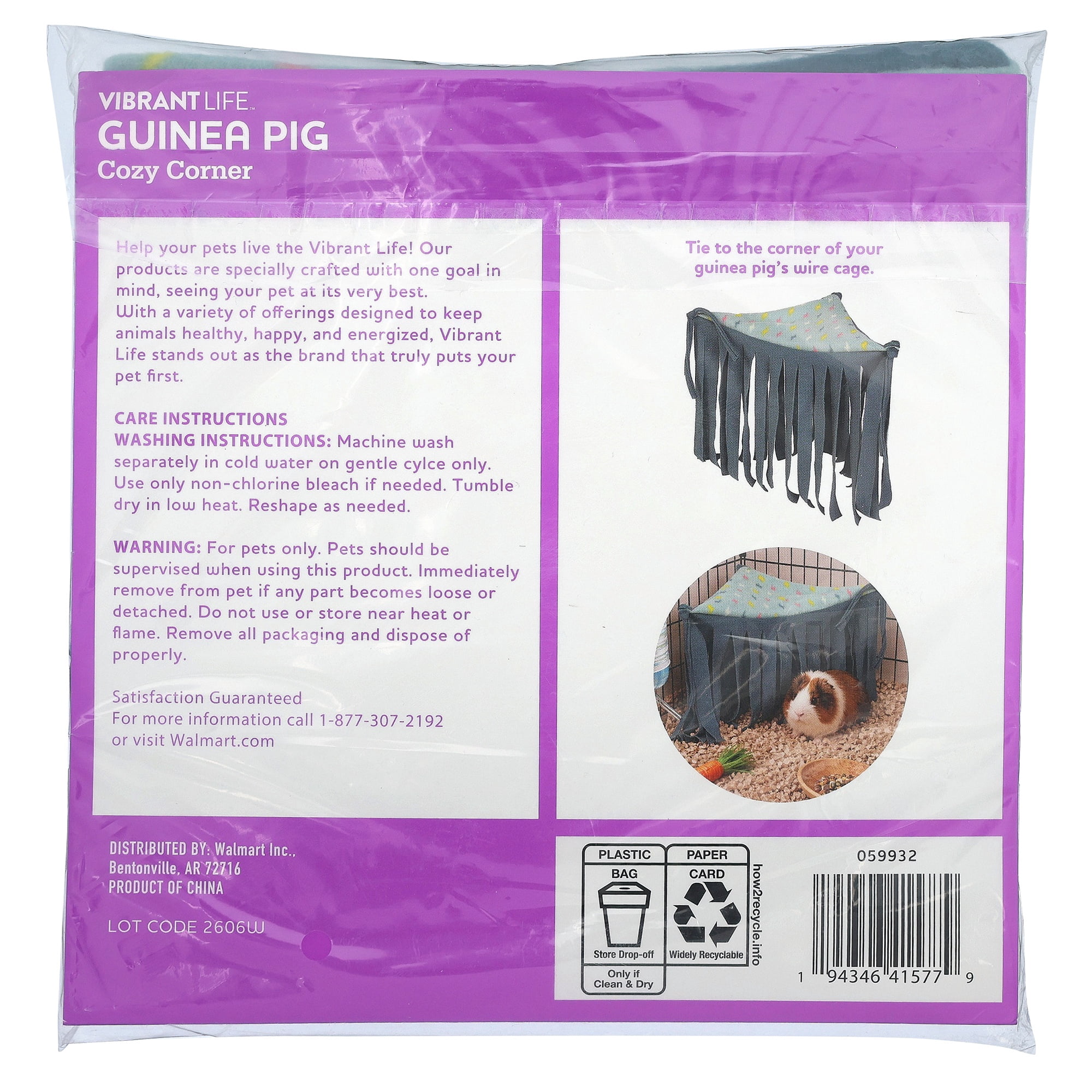 Vibrant Life Grey Fleece Cozy Corner Small Animal Hideout