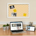 thumbnail image 3 of PinPix ArtToFrames 14x22 Custom Cork Bulletin Board Red - Yellow Diamond   Poster Board Has a Fabric Style Canvas Finish, Framed in Satin White Frame (PinPix-333), 3 of 6
