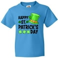 thumbnail image 3 of Inktastic Happy St. Patrick's Day Green Hat and Clovers Youth T-Shirt, 3 of 5