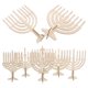 thumbnail image 2 of 24 piezas Hanukkah Diy portavelas de madera piezas cortadas sin terminar suministros de decoración de fiesta para la creatividad personal ideal para la decoración del hogar, 2 of 8