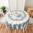 thumbnail image 3 of Fall Blue Pumpkin Round Tablecloth 60 Inch Fall Farmhouse Autumn Harvest Table Cloth Thanksgiving Fabric Tablecloth Elegant Decorative for Indoor and Outdoor Holiday Party, 3 of 6