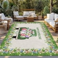thumbnail image 2 of Spring Easter Outdoor Rug for Patio/Deck/Porch, Non-Slip Large Area Rug 6 x 9 Ft, Easter Eggs Bunny Truck Botanical Burlap Indoor Outdoor Rugs Washable Area Rugs, Reversible Camping Rug Carpet Runner, 2 of 8