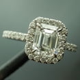 thumbnail image 4 of 2 CT Octagon Cut Moissanite Engagement Ring Halo Moissanite Diamond Ring Octagon Cut Anniversary Ring Emerald Cut Wedding Ring Gold Ring, 4 of 7