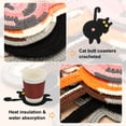 thumbnail image 3 of 3PCS Cat Coasters, 15CM Cute Coasters Cat Butt Crochet Funny for Desk Adults Home Decor Drinks Gifts Coffee, Black White Gray, 3 of 6