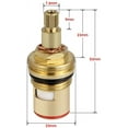 thumbnail image 2 of Ceramic Tap Cartridge, Replacement Brass Ceramic Stem Disc Cartridge Faucet, 2 of 4