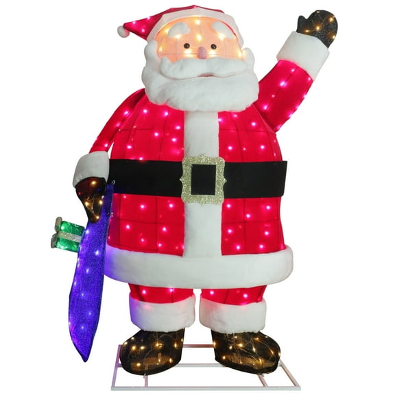 6' Santa with Gift Box Christmas Décor with 270 Warm White LED Lights