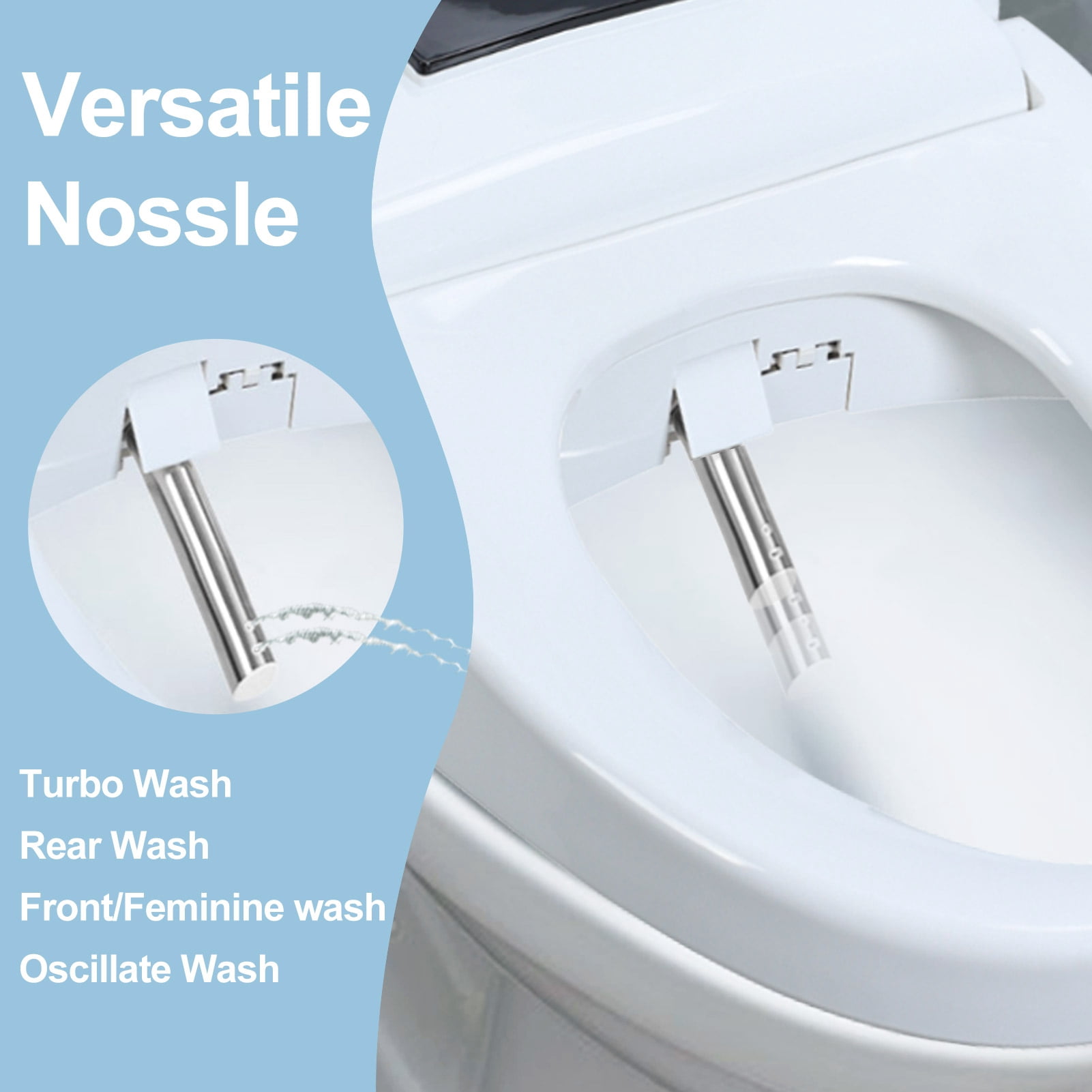 solautey Electric Bidet Toilet Seat, with Wireless Remote and Side Panel, Elongated Heated Toilet Seat with Instant Warm Water & Dryer, Self-Clean Nozzle, Automatic Flip Cover
