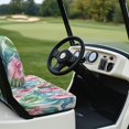 thumbnail image 3 of Yuyamidu Hibiscus Golf Cart Seat Covers Palm Leaves Back Rest Seat Cover for Most Club Cars and More 2-Seats Cart 2 Piece Fashion Golf Cart Accessories, 3 of 7