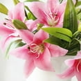 thumbnail image 4 of kurtrusly 6 Pcs Lys Artificiels Fleurs Simulation Longue Durée Vives Décoratives Maison Salon Fausses Fleurs Roses 1ensemble, 4 of 6