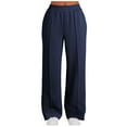thumbnail image 3 of Women's Half Zip Sweatshirt & Wide Leg Sweatpants Tracksuit Set - Material, Casual Lounge Outfit - Fall/Winter Two Piece Matching Set - US 4-22 Sizes, 3 of 8