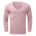 thumbnail image 4 of Tosmy Mens T Shirt Male Autumn Casual Solid Knits T Shirt Long Sleeve V Neck Tops T Shirt Tee Shirts Mens, 4 of 5