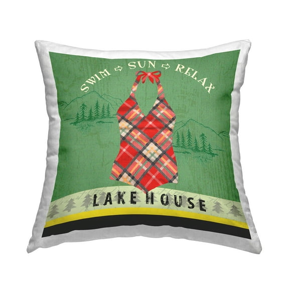 Stupell Industries Lake House Swimsuit Decorative Printed Throw Pillow Design by Andrea Tachiera