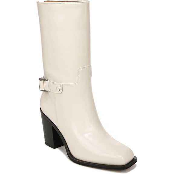 Franco Sarto Women's Vance Square Toe Mid Calf Boot Vanilla White 11M