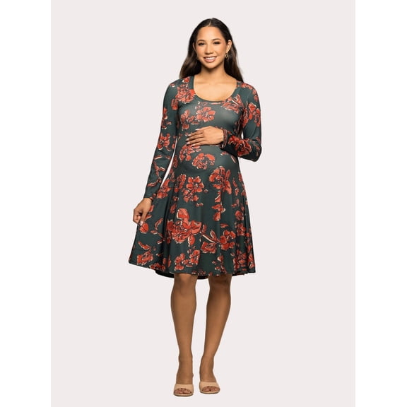 Maternity Floral Knee Length Skater Dress