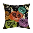 thumbnail image 3 of Toystoory Funda de almohada decorativa, decoración de Halloween, funda de almohada acogedora con patrón de calabaza, funda de cojín cuadrada para sofá, Decoración del hogar dieciséis SXYM42 Toystoory HA060851-16B, 3 of 6