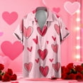 thumbnail image 2 of Stamzod Beach Shirts For Men 2026 Summer Lover Heart Hawaiian Button Up Shirt Men Valentines Plus Size Clothes Pink XXXL, 2 of 5