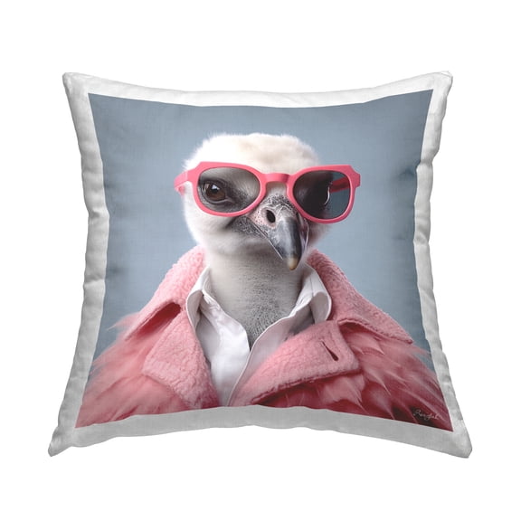 Stupell Industries Trendy Vulture Bird Decorative Printed Throw Pillow, 18 x 18