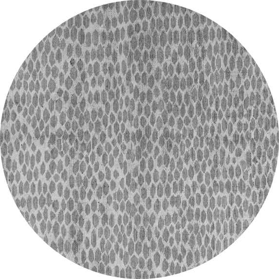 Ahgly Company Indoor Round Abstract Gray Modern Area Rugs, 7' Round