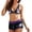 Purple Floral, variant on Women's Padded Bikini Set with Swim Shorts 2 Piece Swimsuit with Boyshorts Halter High Waisted Bathing Suit, Size S, Blue Floral