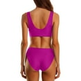 thumbnail image 5 of Two Piece Swimsuit for Women Neck Bikini Crop Top High Cut Womens Bathing Suits Sporty High Waisted Swimwear, 5 of 7