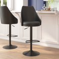 thumbnail image 3 of Flash Furniture Chrishelle 33.25" Faux Leather Bar Stools in Black (Set of 2), 3 of 5