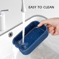 thumbnail image 6 of Enhanced Leak Proof Travel Case with Lid, Large Silicone Container for Traveling,Shampoo Bar Holder, Soap Dish with Draining Layer, Bar Soap Caddy (Offwhite & Blue), 6 of 7