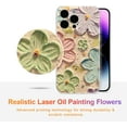 thumbnail image 2 of Case for iPhone 14 Pro, Colorful Retro Oil Painting Flower Laser Beam Glossy Pattern Cute Exquisite Floral Blossom Phone Cover Stylish Durable TPU Protective Case for Girls Women - Pink Flower, 2 of 9