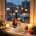 thumbnail image 4 of Light Up Christmas Mini Village Resin Figurine with Glowing Street Lamp - Holiday Desktop Ornament for Home and Office Decoration, Festive Photo Props & Christmas Gift, 4 of 7