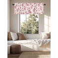 thumbnail image 3 of Kitchen Valances for Window, Spring Watercolor Blossom Floral Light Filtering Rod Pocket Valance Curtain, Flower on Pink Short Curtains Window Topper for Bedroom Bathroom Living Room 42x12in, 3 of 9