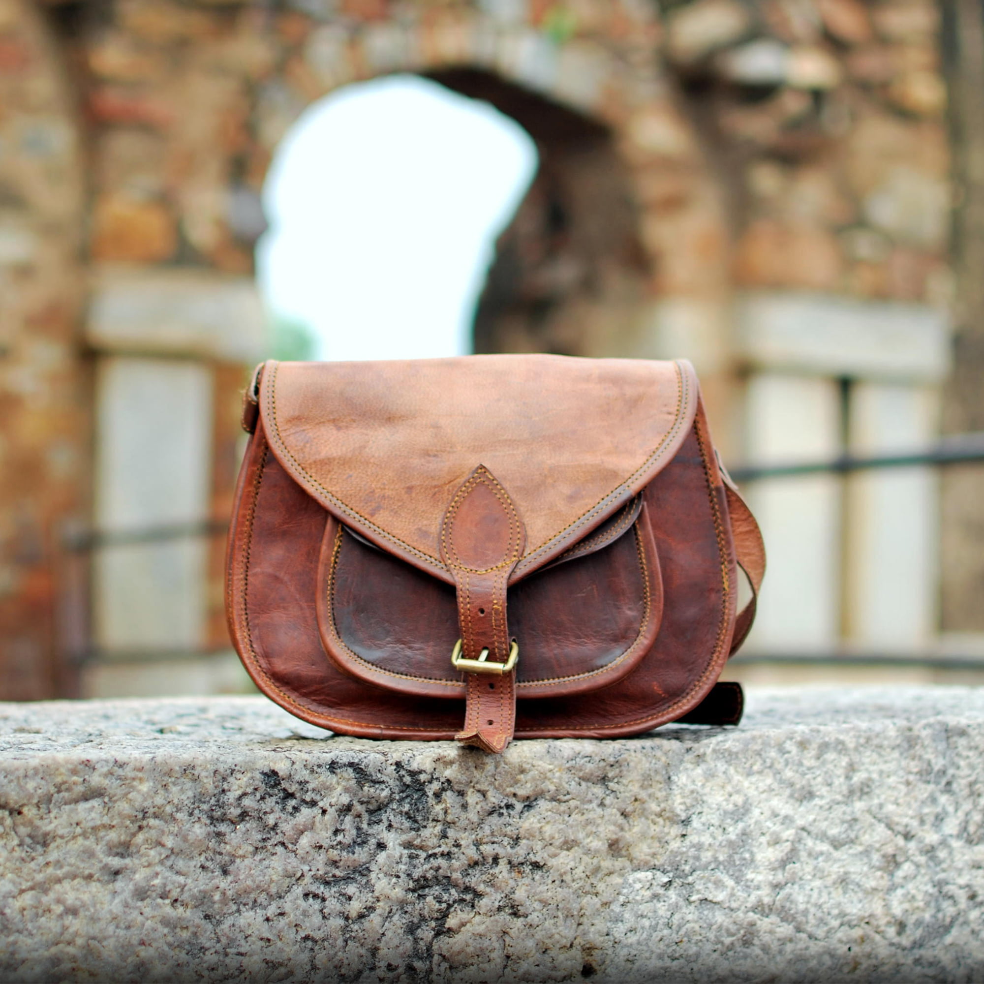 Rustic Sling Shoulder Bag Messenger Genuine Leather Handmade Cross Body Bag
